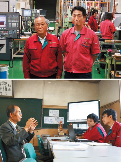 廃校からMRJの部品を生み出す<br/>●佐渡精密の工場と社屋