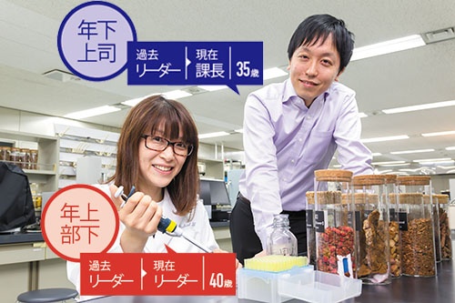 社内からも仕事の依頼が殺到するナリス化粧品の森田美穂氏。研究に没頭できるよう調整するのが井上課長の役割だ(写真=菅野 勝男)