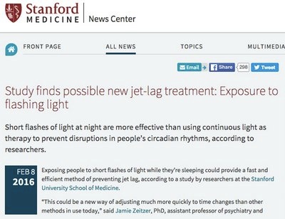 2月8日にはスタンフォード大学医科大学院が、点滅する光の睡眠サイクルに与える影響についての研究成果を発表