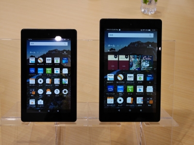 アマゾンの7型タブレット「Amazon Fire 7」（左）と、8型タブレット「Amazon Fire HD 8」（右）