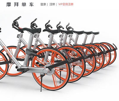 自転車は同一デザインで統一。一見シンプルだが、SIMカードとGPSが内蔵されたハイテク自転車だ