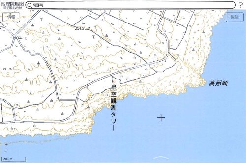 高那崎付近(出典:国土地理院「地理院地図(電子国土Web)」より)