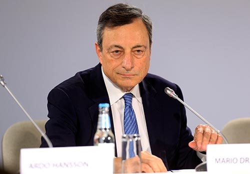 欧州中央銀行(ECB)のドラギ総裁 (写真:ロイター/アフロ)