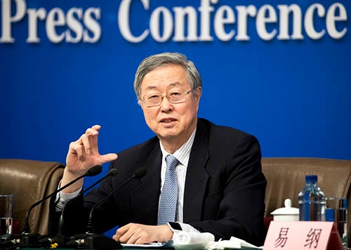 中国人民銀行(中央銀行)の周小川総裁。在任期間が15年に迫ることから、退任が確実視されている。(写真:AP/アフロ)