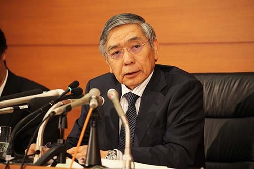 黒田日銀総裁による金融緩和は転機を迎えた。「総括的な検証」を実施し、「量から金利」への転換を図った。（写真：都築雅人）