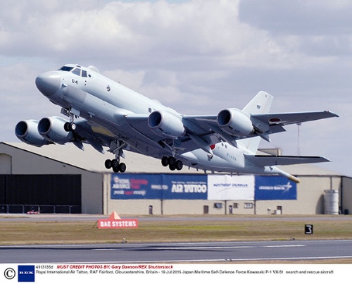 哨戒機「P-1」 。イージス・アショア導入決定のしわ寄せで導入予定数が減ると指摘されている(写真:Shutterstock/アフロ)