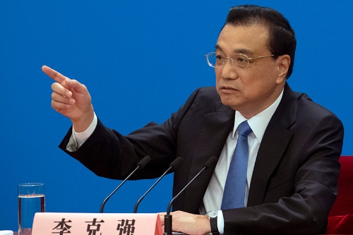 中国の李克強首相。政治活動報告において「中国製造2025」に触れなかった(写真:AP/アフロ)