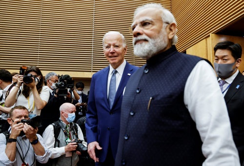 クアッド首脳会議における最重要人物は、実はインドのモディ首相だった（写真：ロイター／アフロ）