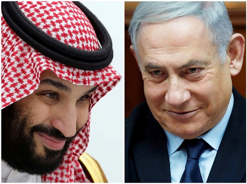 イスラエル首相、ムハンマド皇太子と極秘会談か（写真：代表撮影/ロイター/アフロ）