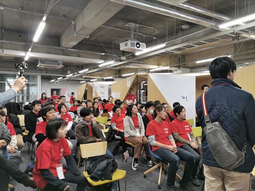愛知県豊田市のものづくり創造拠点「SENTAN」で開催された2日間のハッカソンには50人ほどが参加した