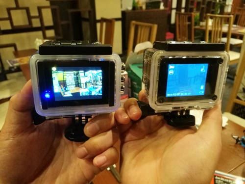 深センの電気街で売られているアクションカメラ。見た目はそっくりだが、映りは全く違う