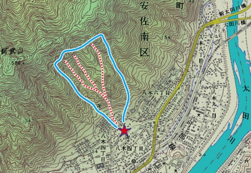 2014年の広島県安佐南区の土石流災害発生箇所