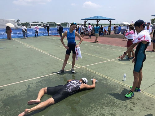 頸椎骨折復帰第2戦。まったく足が動きません。ブタです。情けなや……。