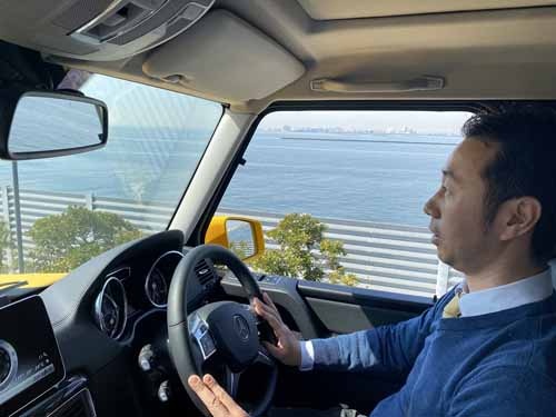 ブリッジの上からは東京湾がきれいに見える。