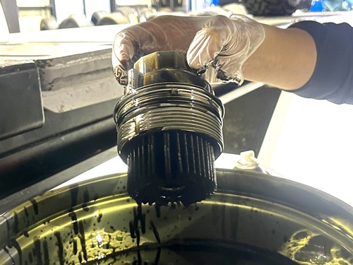 汚ねぇぇぇ! もちろんこの機会にエレメントの交換も。