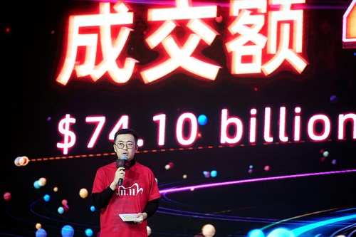 4982億元(約8.4兆円)を売り上げた2020年のアリババ「独身の日」セール(写真:ロイター/アフロ)