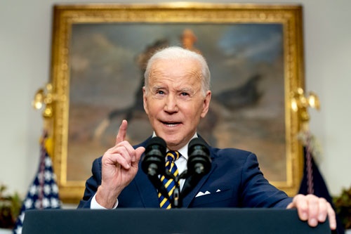 ジョー・バイデン米大統領は、ロシア産原油などの禁輸を発表したが…(写真:AP/アフロ)