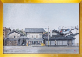 210余年の歴史を持つ八木澤商店。本社内に往時の姿と町並みを伝える絵が飾られている（写真／佐藤 到）
