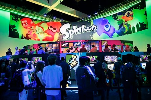 「スプラトゥーン」は、2014年のE3(Electronic Entertainment Expo、米国ロサンゼルスで開催)で発表された。発売は、2015年5月。(写真:AP/アフロ)